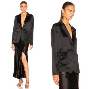 Nili Lotan Sophia Silk Blazer Jacket Black